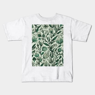 Floral Pattern Hand Drawn Sketch: Blooming Sketchpad Dreams Kids T-Shirt